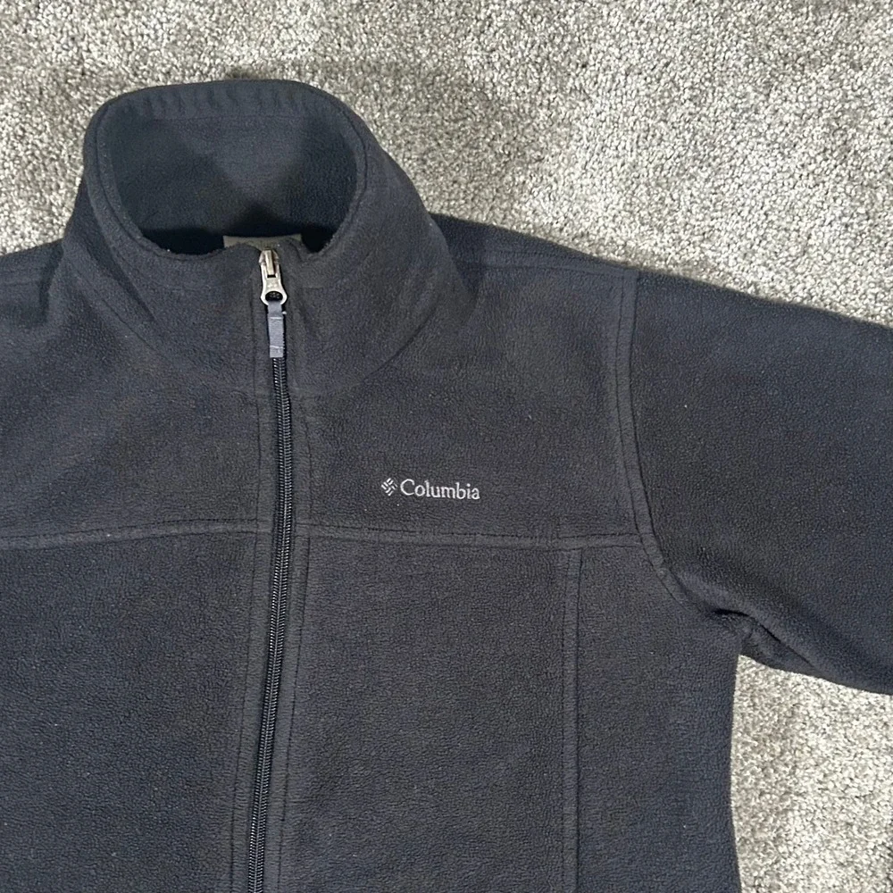 Columbia Boys XL 18/20 Black Full Zip Fleece Jacket Mock Neck Outdoor Layer